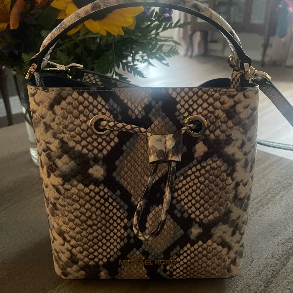Michael Kors Purse Suri Python Embossed Leather B… - image 3